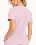 Women's One-Pocket V-neck Scrub Top Rose Quartz
