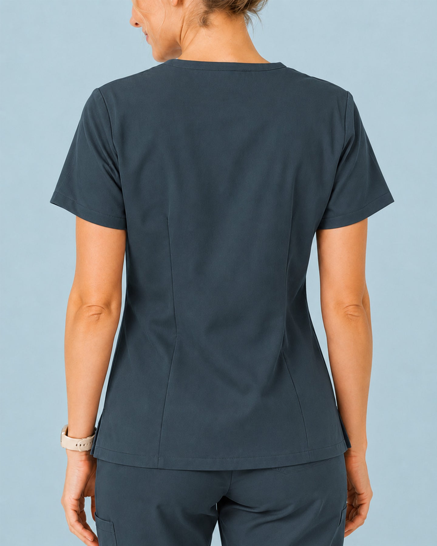 Women's One-Pocket V-neck Scrub Top Dark Harbor