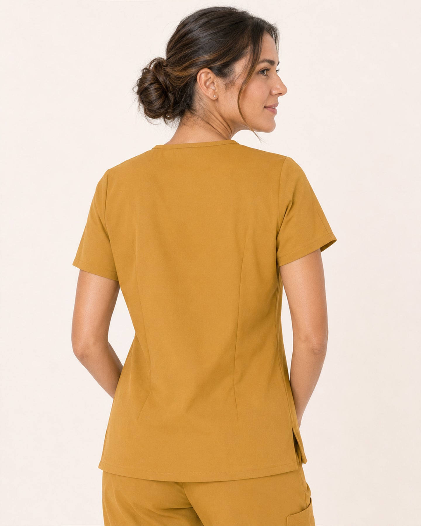 Women's One-Pocket V-neck Scrub Top Cider
