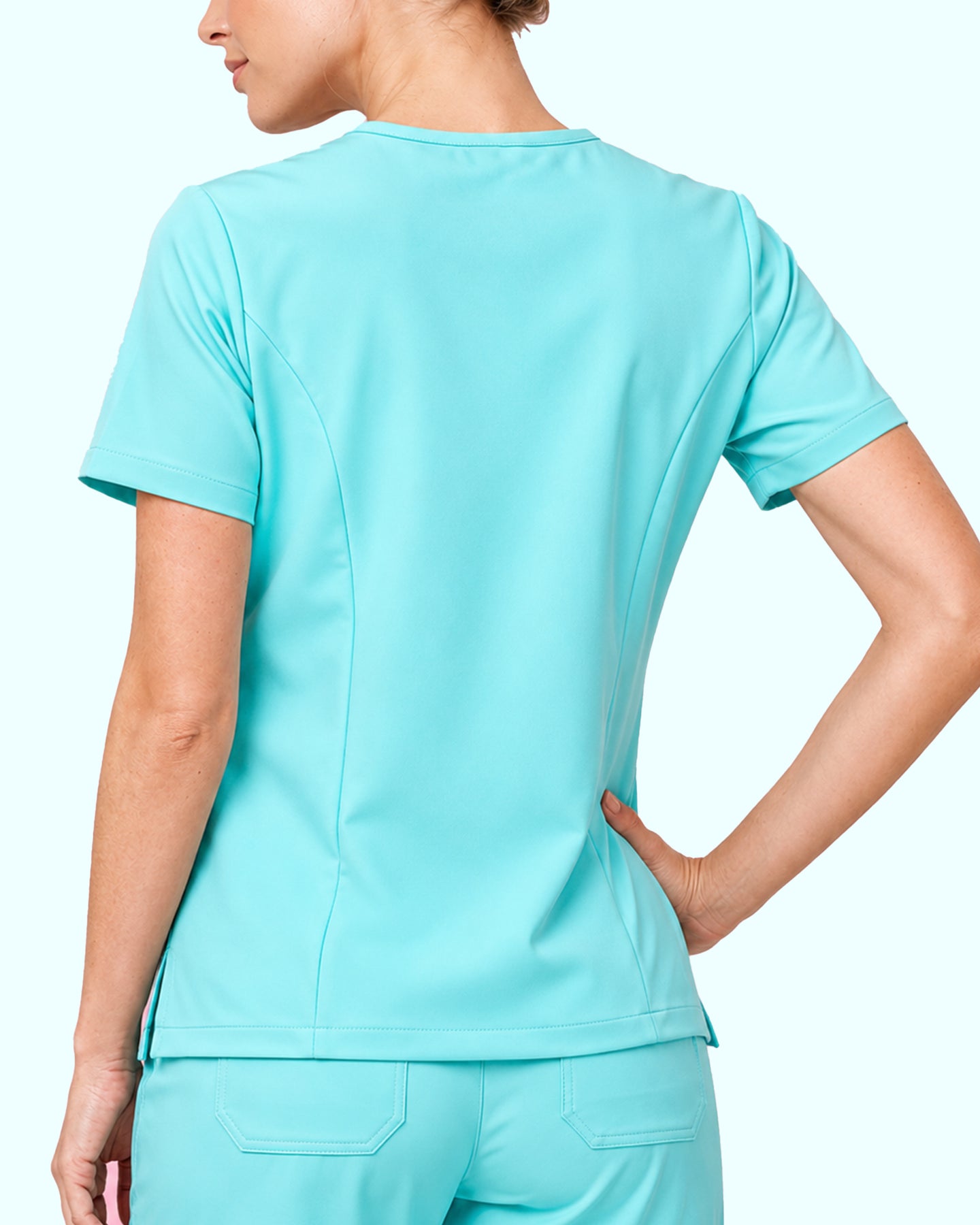 Women's One-Pocket V-neck Scrub Top Surf