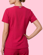 Women's One-Pocket V-neck Scrub Top Sangria