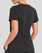 Women's One-Pocket V-neck Scrub Top Charcoal