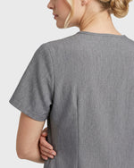Women's One-Pocket V-neck Scrub Top Heather Gray
