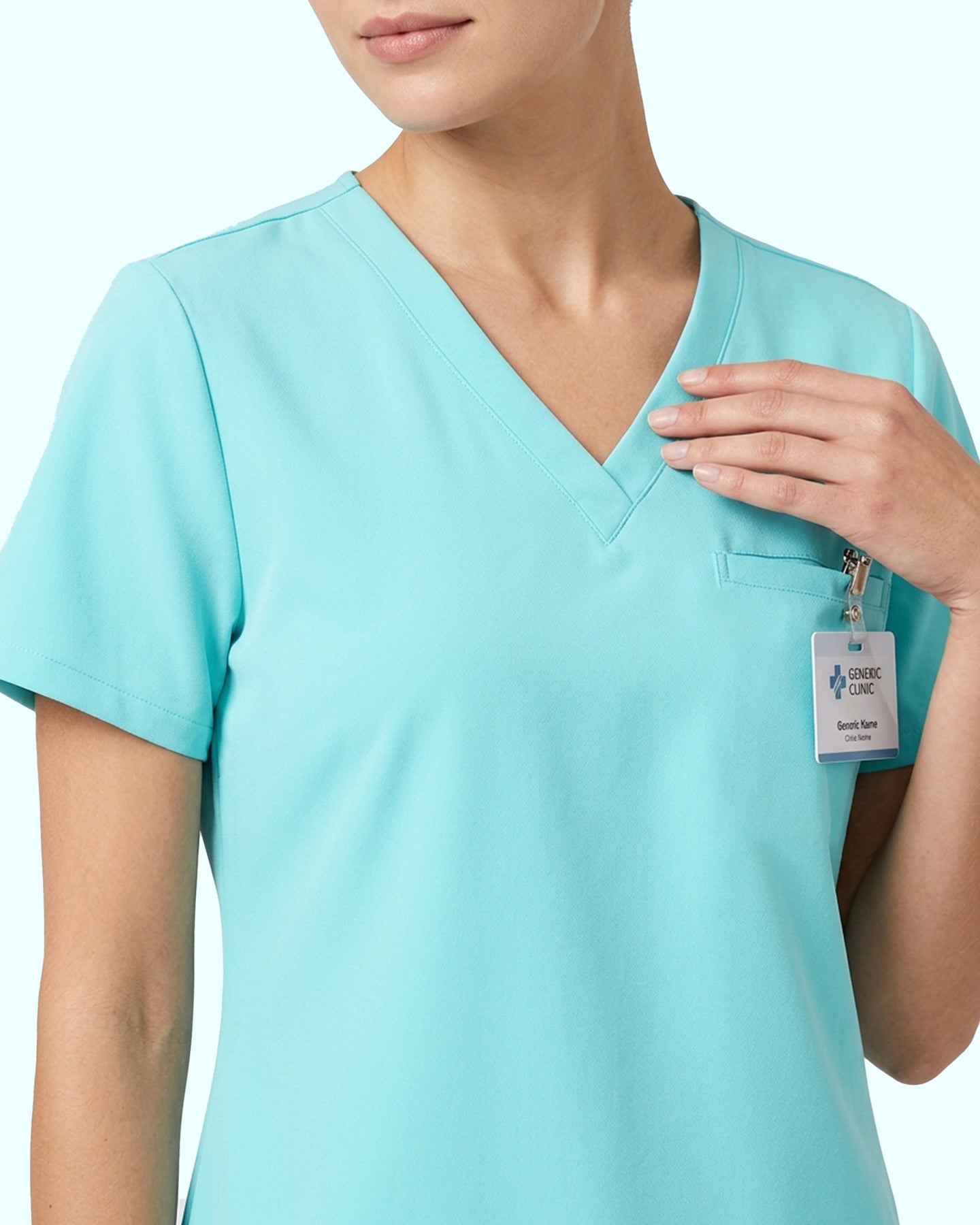 Women's One-Pocket V-neck Scrub Top Surf