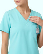 Women's One-Pocket V-neck Scrub Top Surf