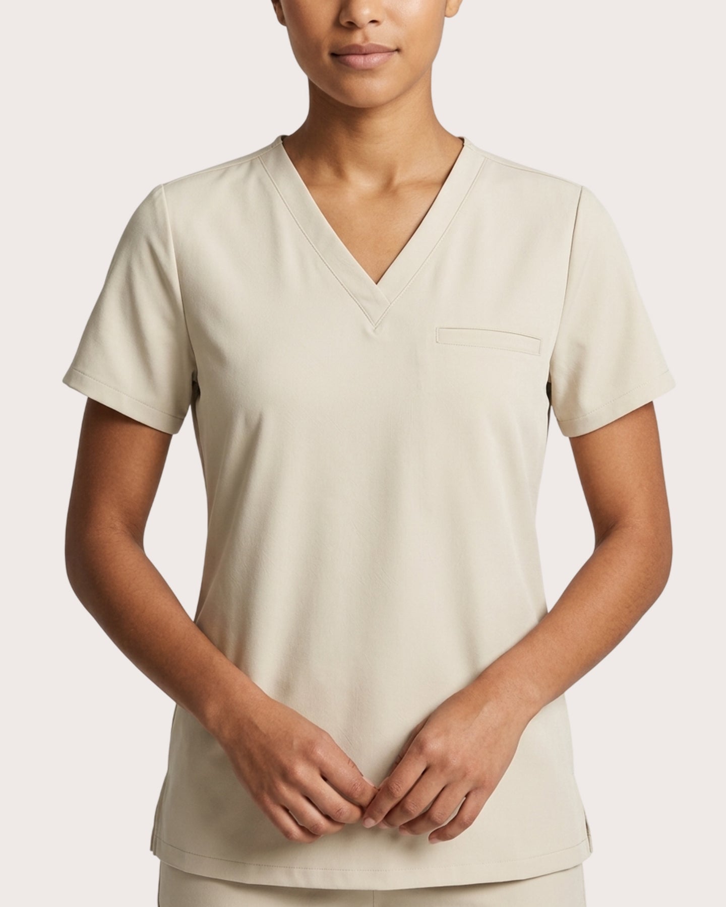 Women's One-Pocket V-neck Scrub Top Birch