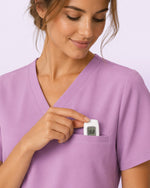 Women's One-Pocket V-neck Scrub Top Lilac