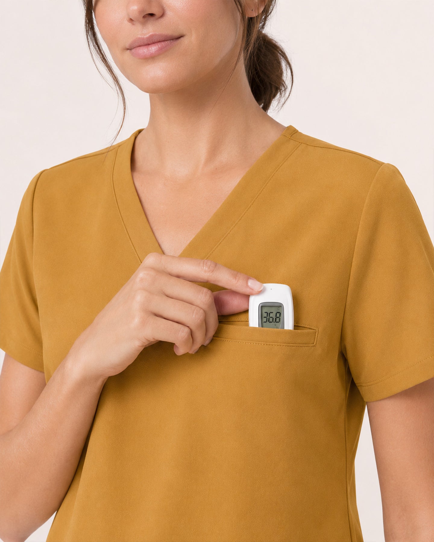 Women's One-Pocket V-neck Scrub Top Cider