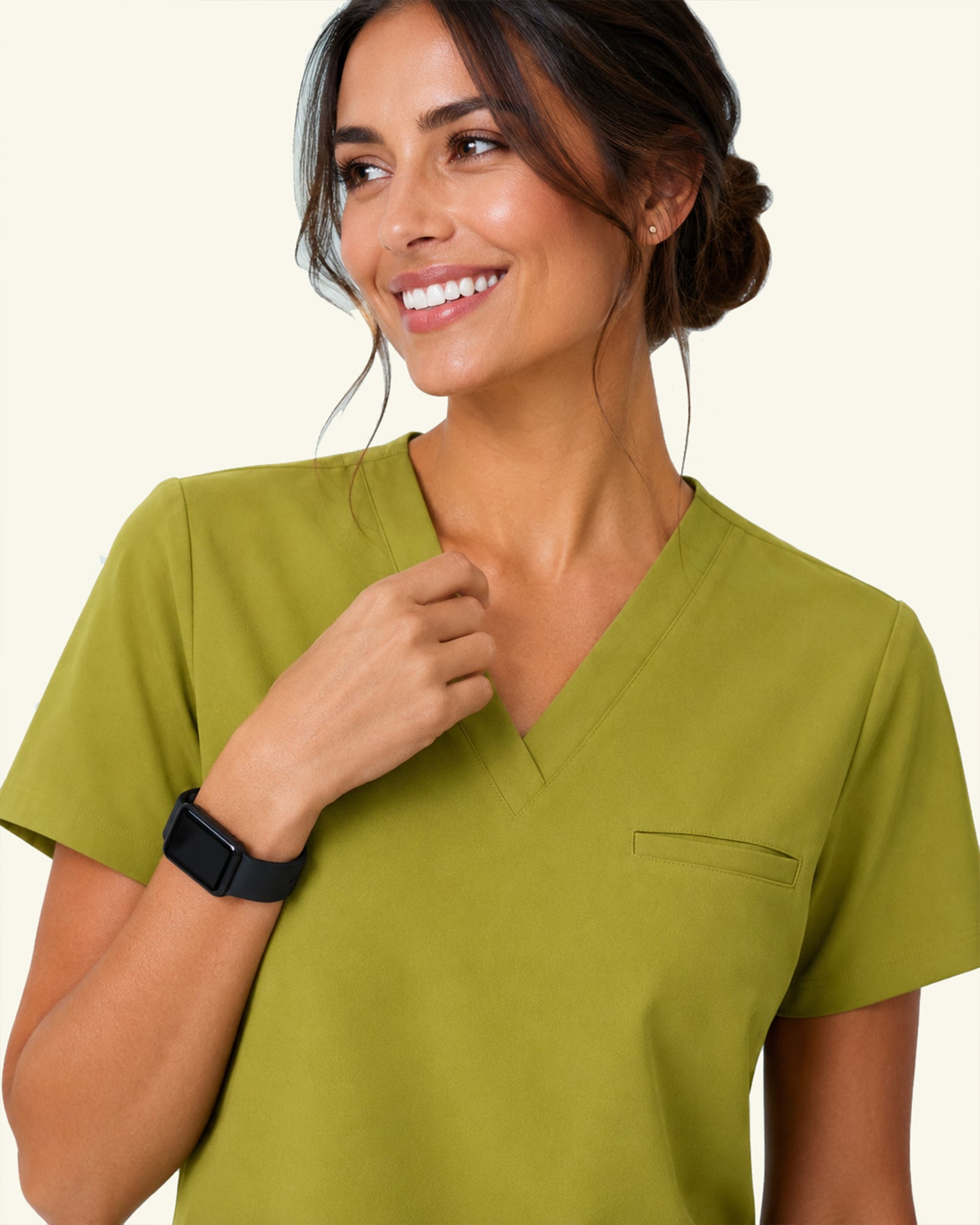 Women's One-Pocket V-neck Scrub Top Avocado