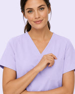 Women's One-Pocket V-neck Scrub Top Lavender