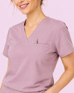 Women's One-Pocket V-neck Scrub Top Blossom