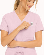Women's One-Pocket V-neck Scrub Top Rose Quartz
