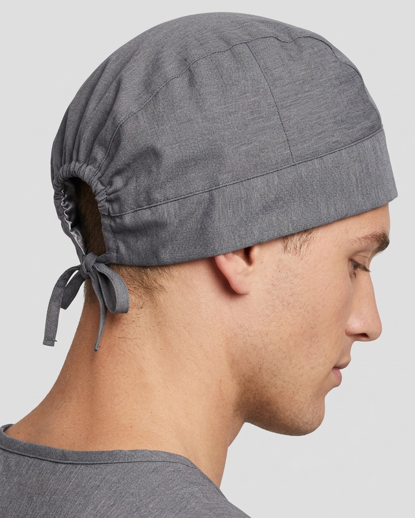 Premium Satin-Lined Scrub Cap Heather Gray