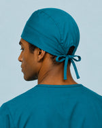 Premium Satin-Lined Scrub Cap Caribbean Blue