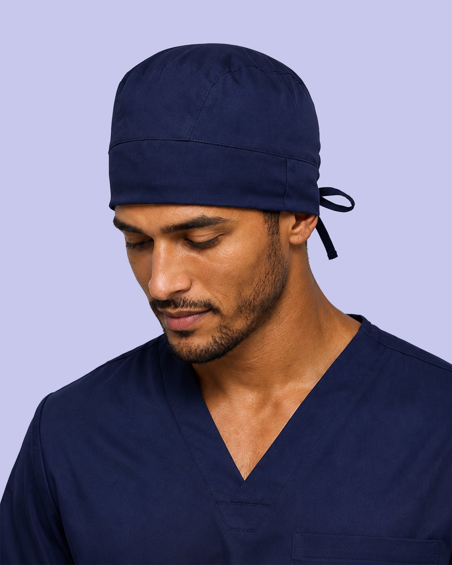 Premium Satin-Lined Scrub Cap Navy