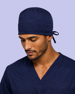 Premium Satin-Lined Scrub Cap Navy