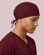 Premium Satin-Lined Scrub Cap Burgundy