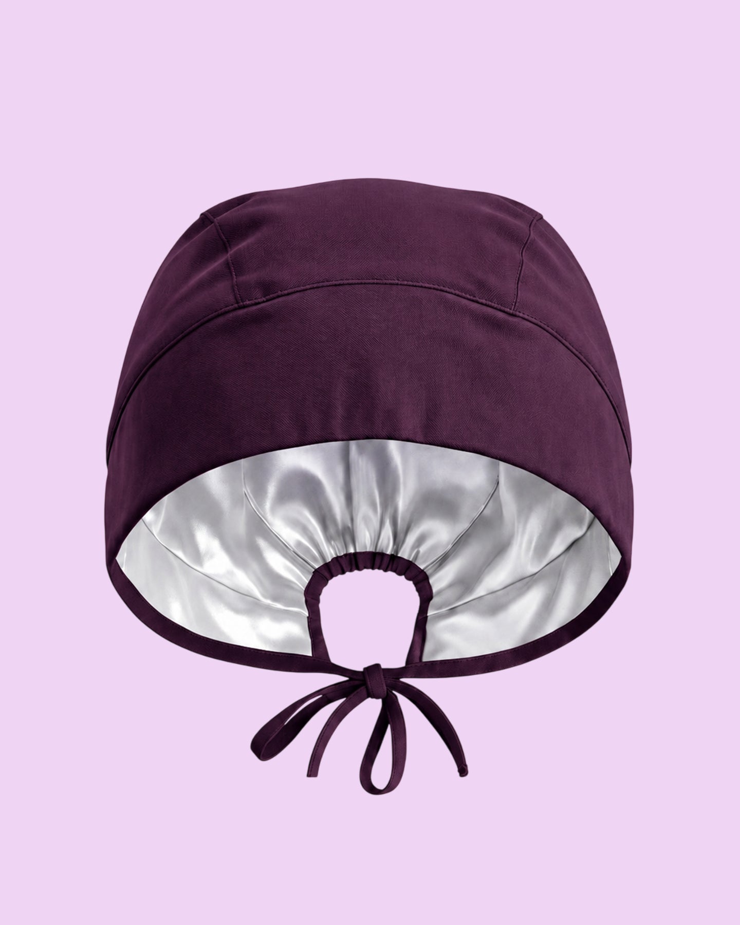 Premium Satin-Lined Scrub Cap Deep Eggplant