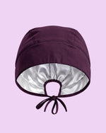 Premium Satin-Lined Scrub Cap Deep Eggplant