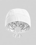 Premium Satin-Lined Scrub Cap White