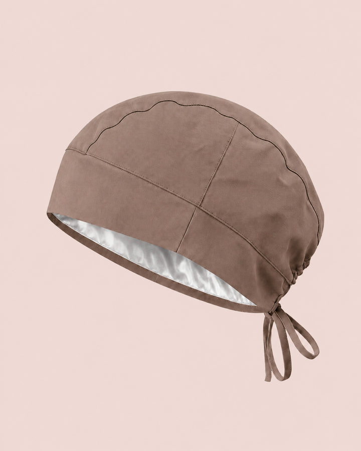 Premium Satin-Lined Scrub Cap Mocha