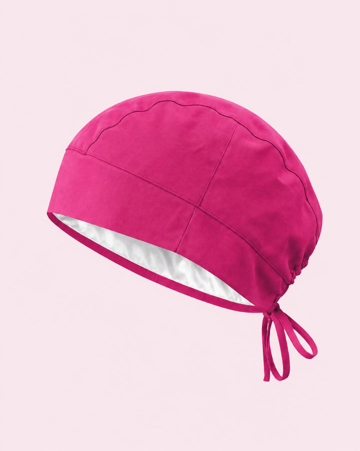 Premium Satin-Lined Scrub Cap Wild Berry