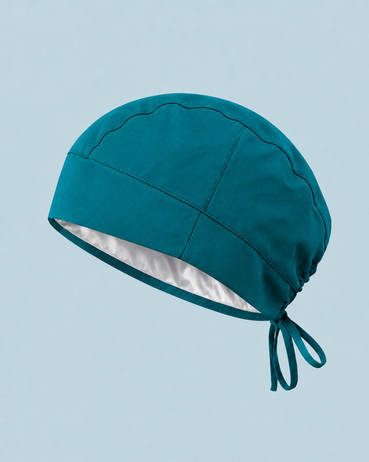 Premium Satin-Lined Scrub Cap Caribbean Blue