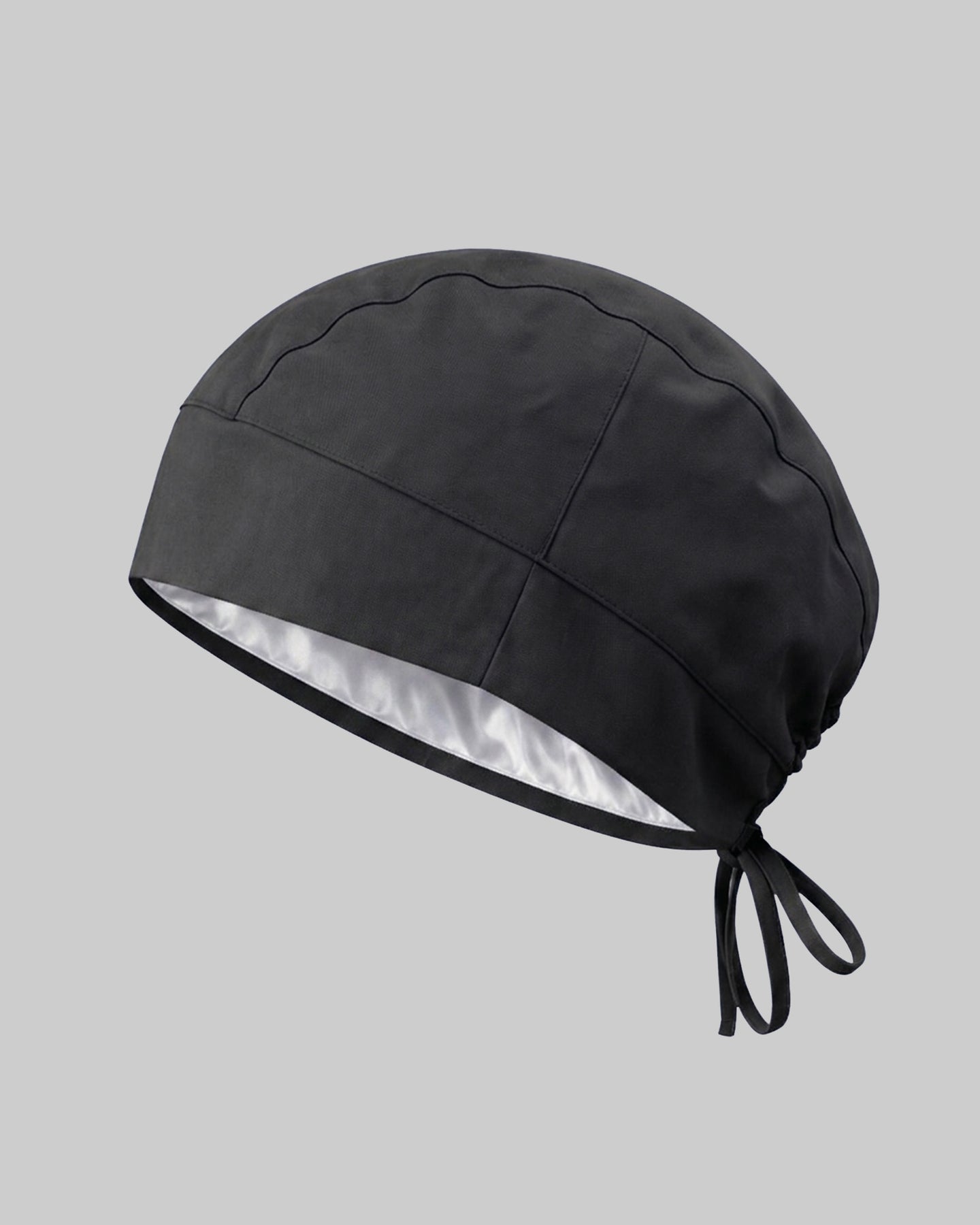 Premium Satin-Lined Scrub Cap Black