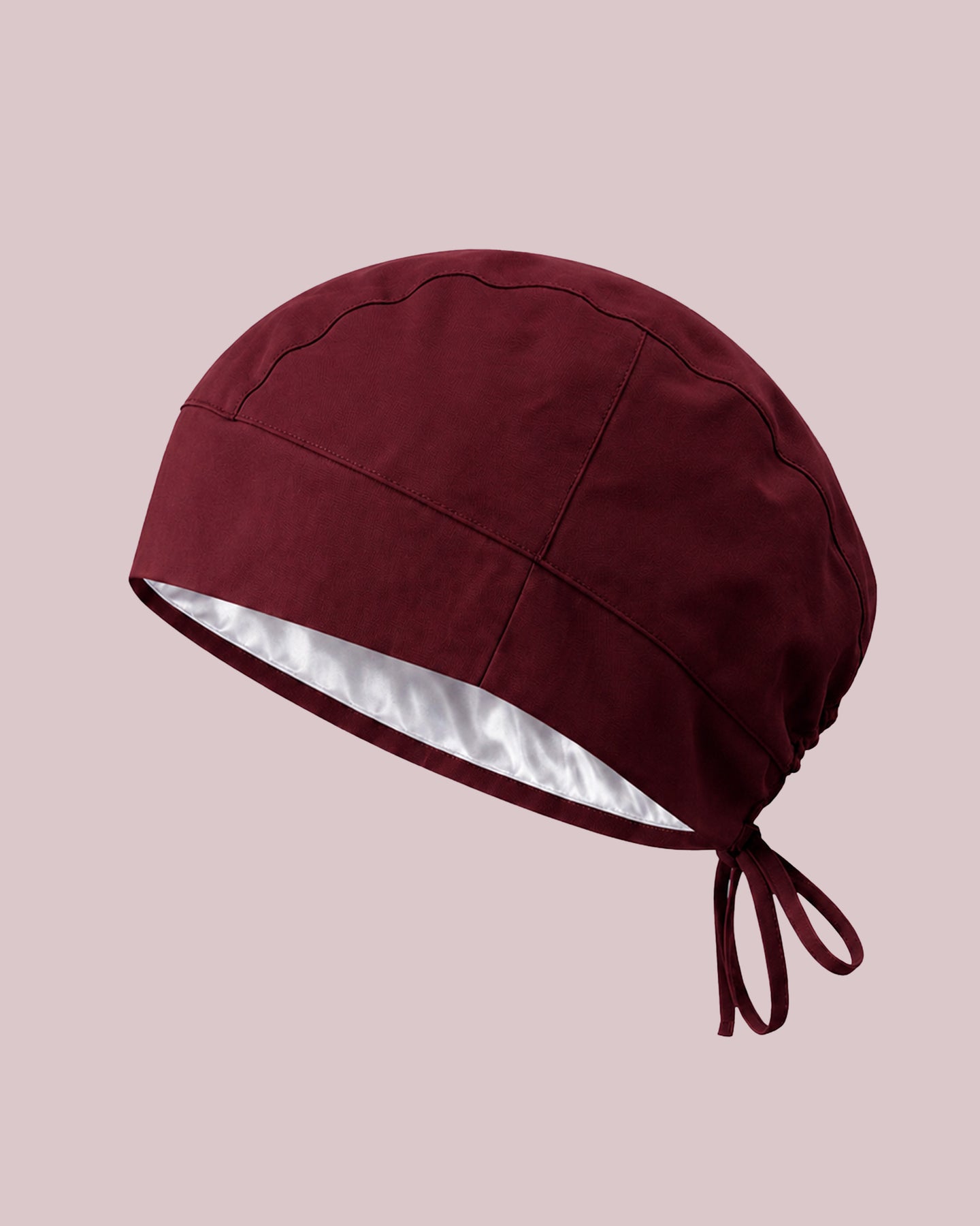 Premium Satin-Lined Scrub Cap Burgundy
