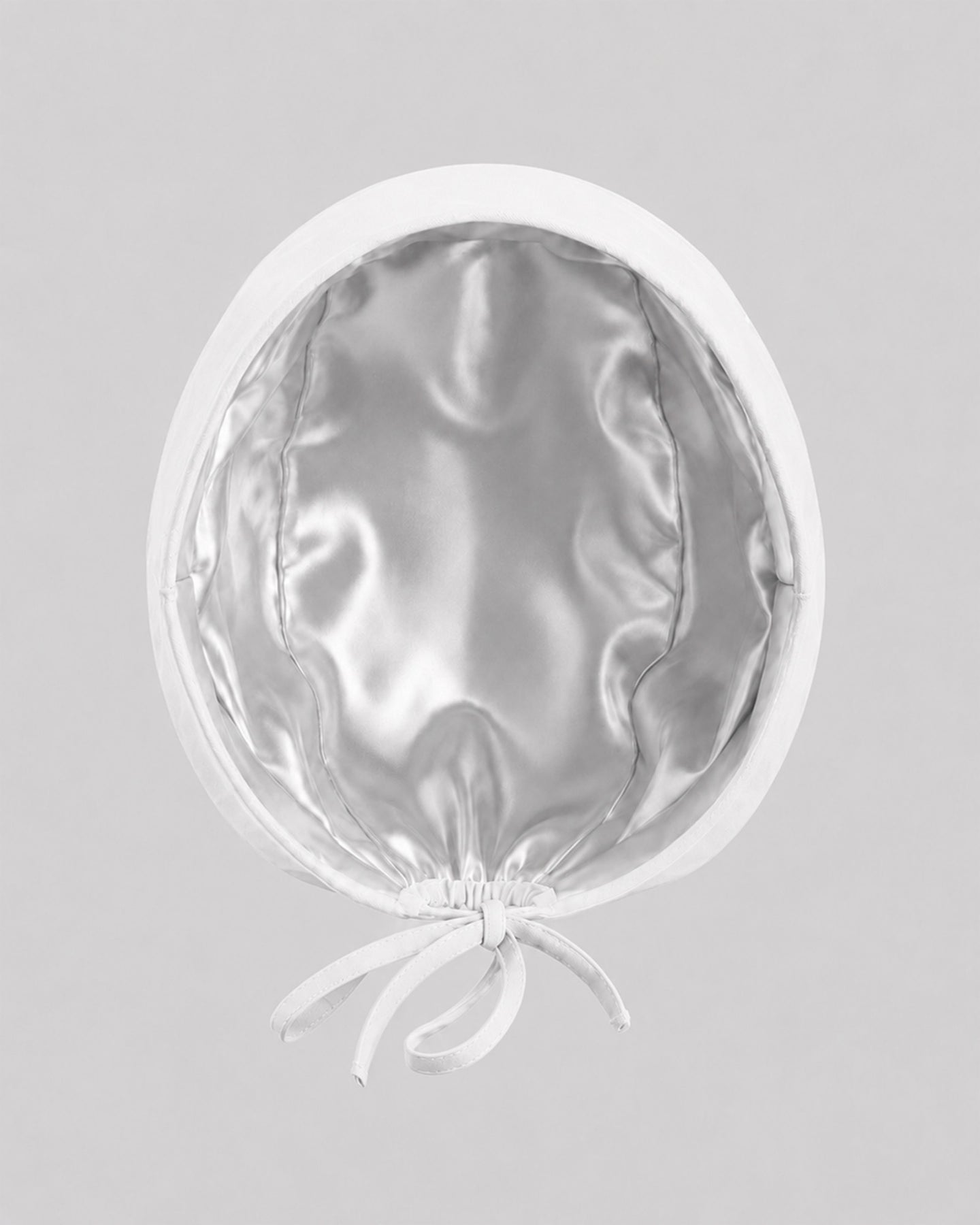 Premium Satin-Lined Scrub Cap White