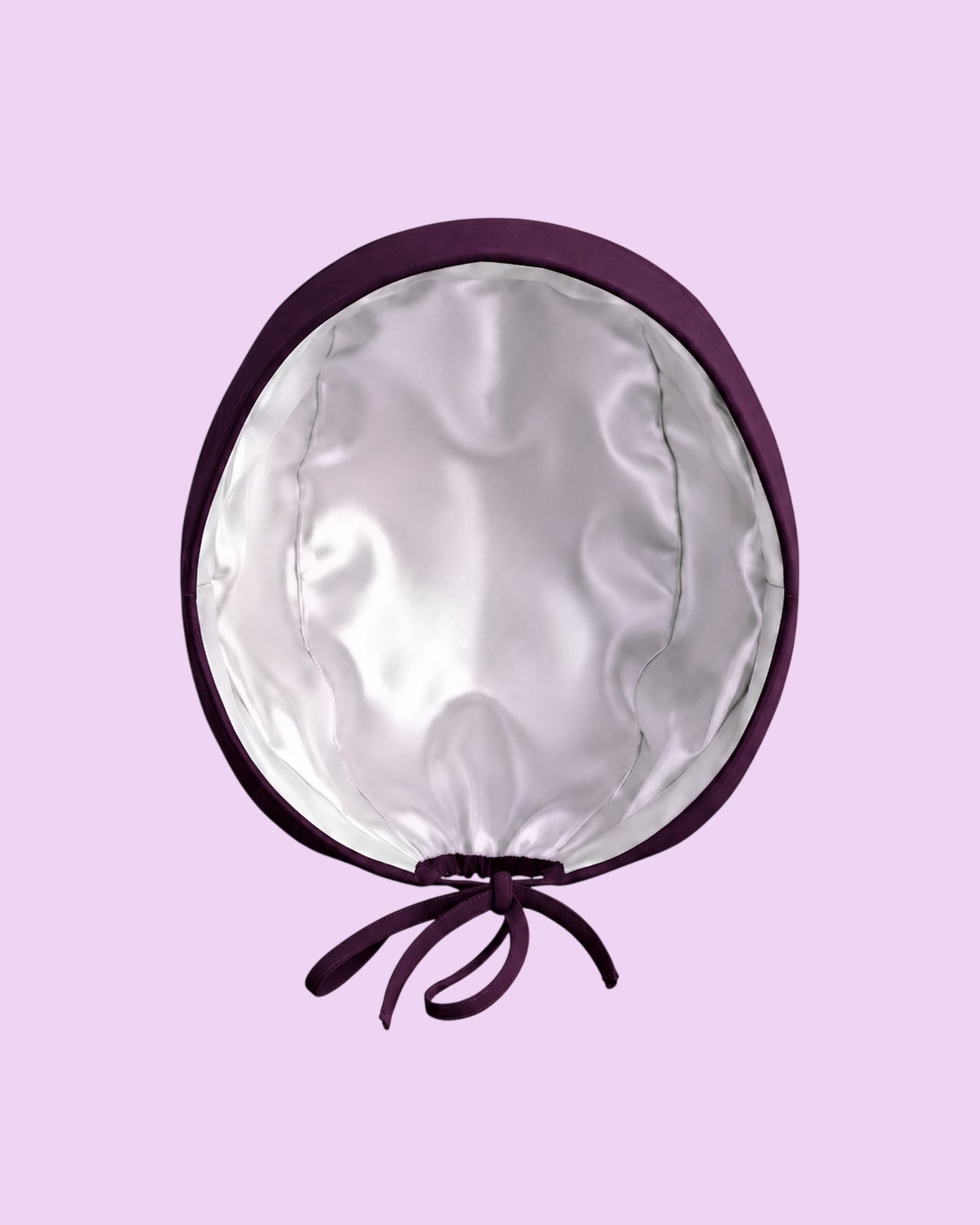 Premium Satin-Lined Scrub Cap Deep Eggplant