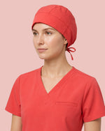 Premium Satin-Lined Scrub Cap Coral