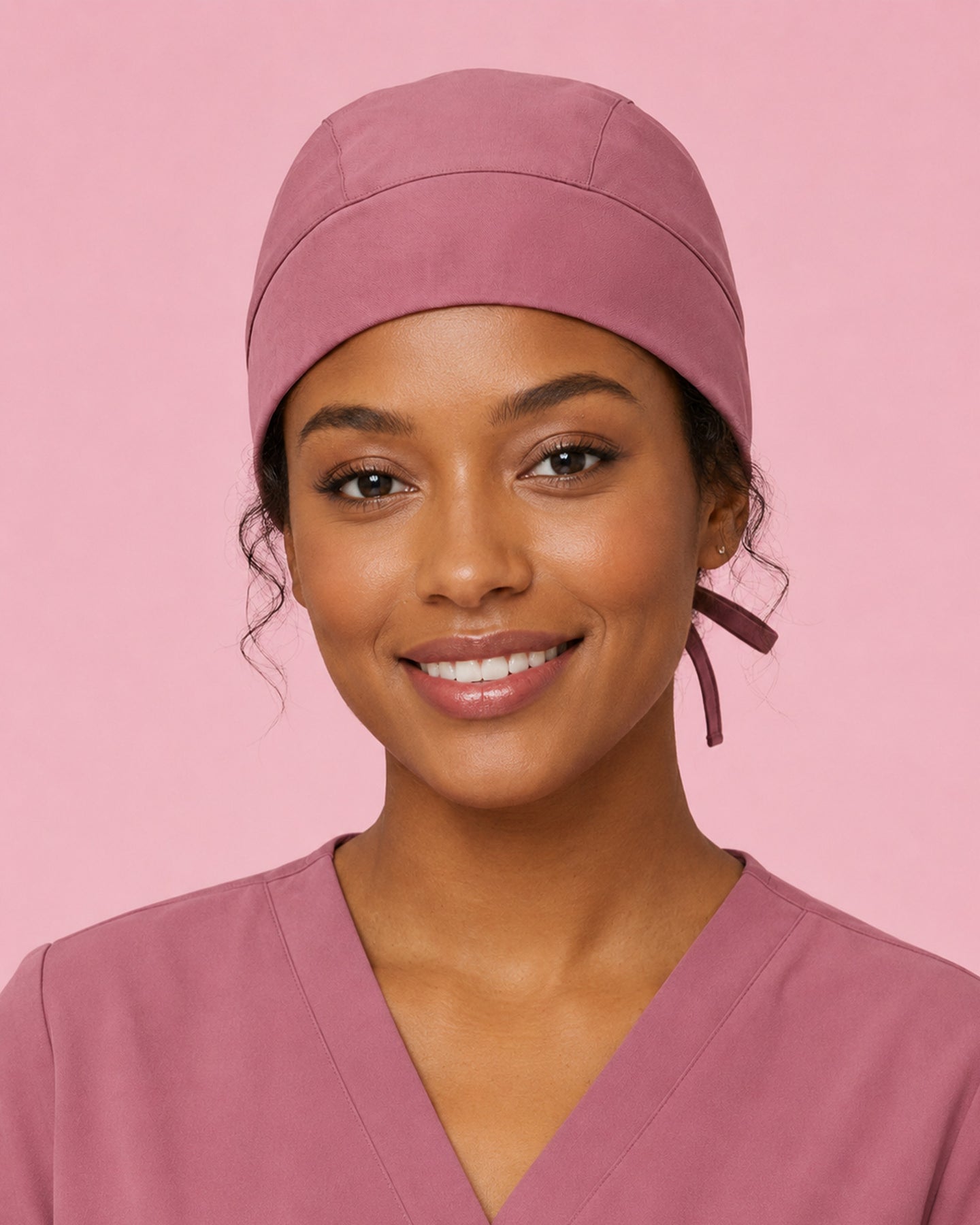 Premium Satin-Lined Scrub Cap Mauve