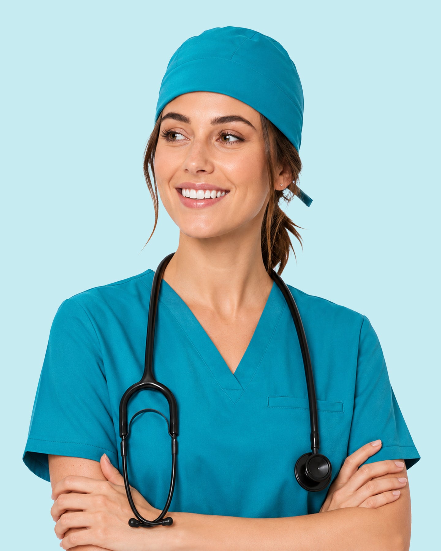 Premium Satin-Lined Scrub Cap Marina