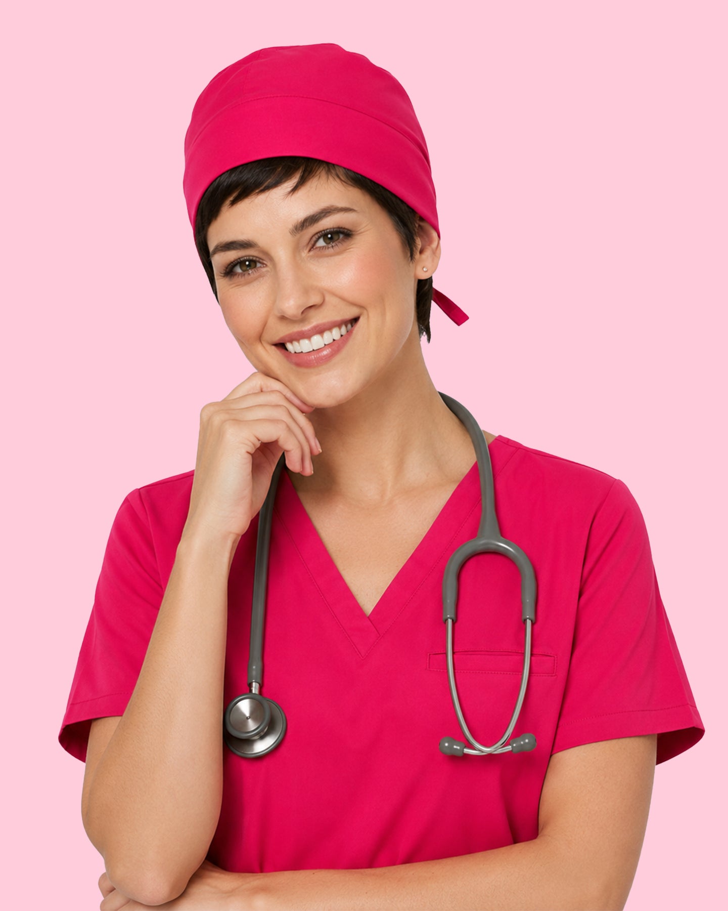Premium Satin-Lined Scrub Cap Sangria