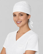 Premium Satin-Lined Scrub Cap White