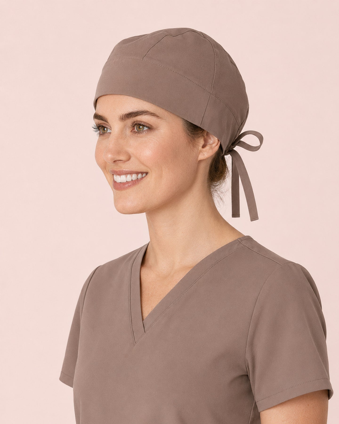 Premium Satin-Lined Scrub Cap Mocha