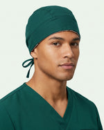 Premium Satin-Lined Scrub Cap Midnight Green