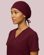 Premium Satin-Lined Scrub Cap Burgundy