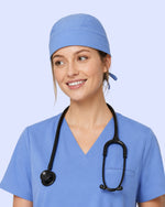 Premium Satin-Lined Scrub Cap Ceil Blue