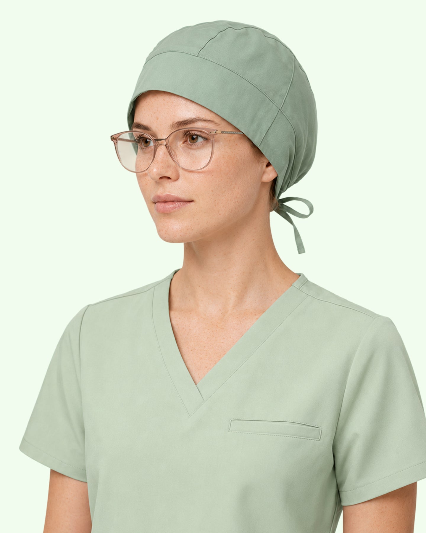 Premium Satin-Lined Scrub Cap Mint