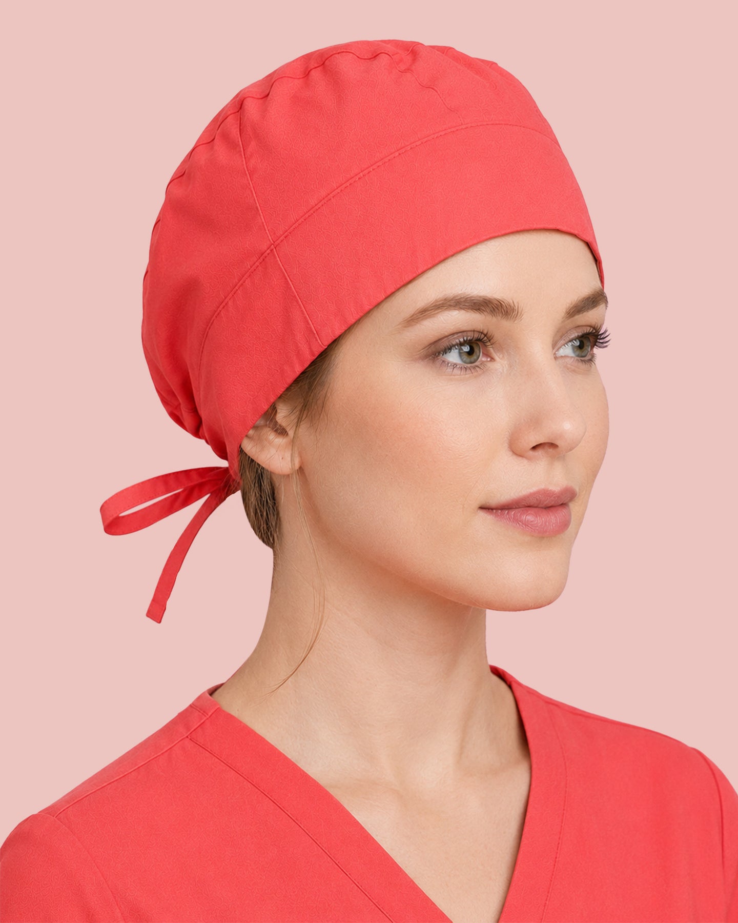 Premium Satin-Lined Scrub Cap Coral