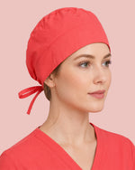 Premium Satin-Lined Scrub Cap Coral