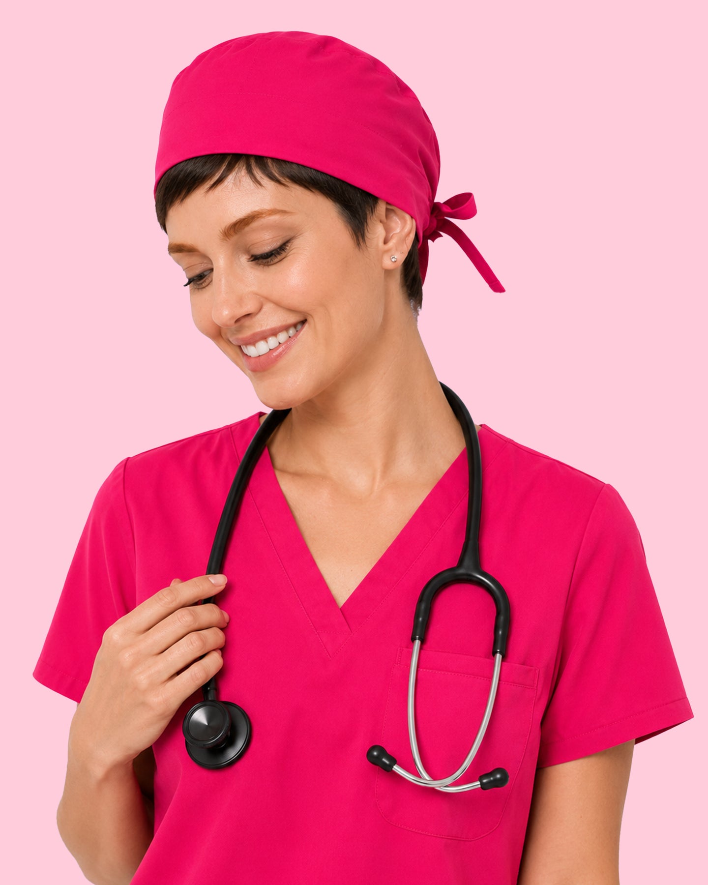 Premium Satin-Lined Scrub Cap Sangria