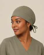 Premium Satin-Lined Scrub Cap Olive