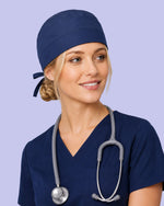 Premium Satin-Lined Scrub Cap Navy