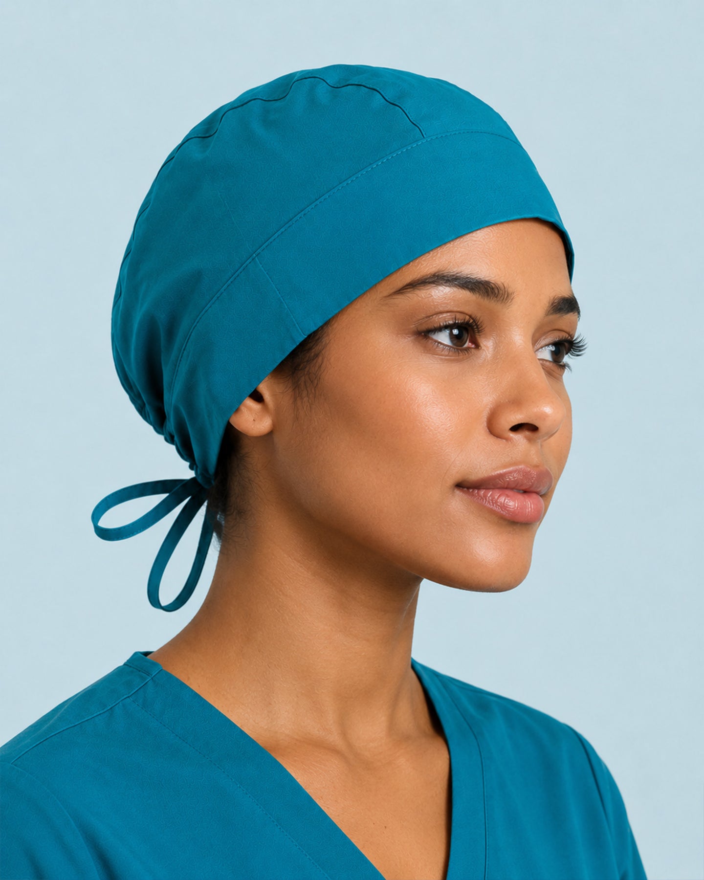Premium Satin-Lined Scrub Cap Caribbean Blue
