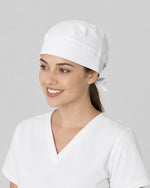 Premium Satin-Lined Scrub Cap White