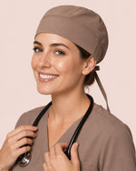 Premium Satin-Lined Scrub Cap Mocha