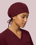 Premium Satin-Lined Scrub Cap Burgundy